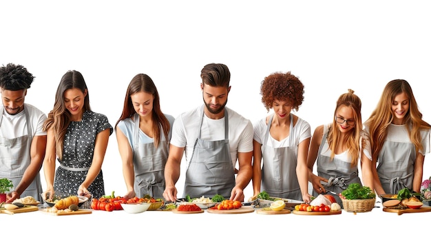 Students cooking together